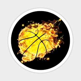 Basketball on Fire Magnet